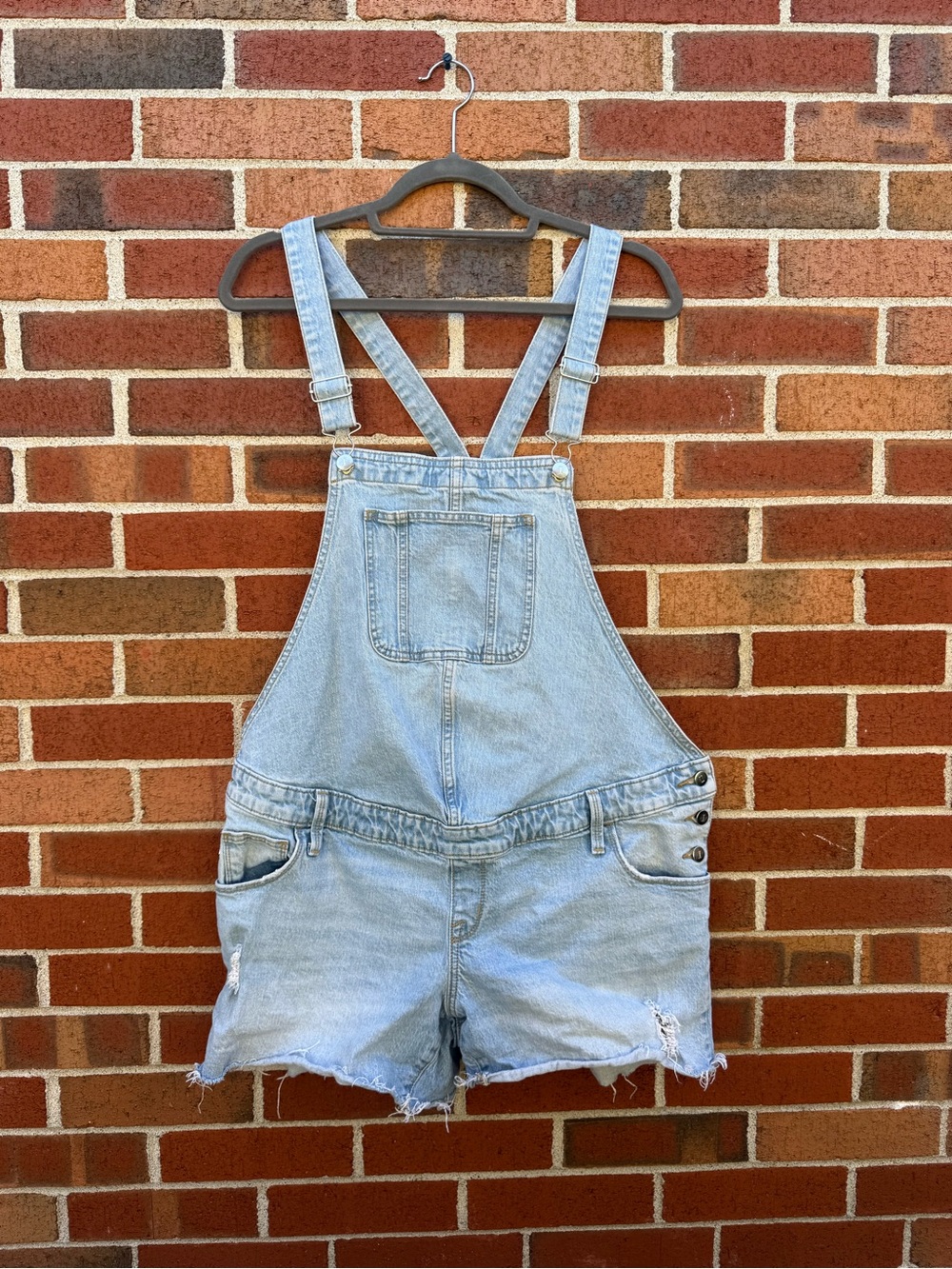 Isabel by Ingrid & Isabel Denim Distressed Shortalls Size 10